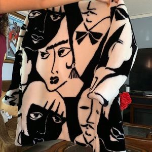 Coat with Picasso face very nice coat zise small